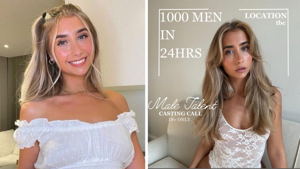 Lily Phillips announcing her challenge to sleep with 1,000 men in one day.